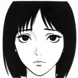 tattoo design of an anxious womans eyes drawn by junji ito, simplistic junji ito lineart black and white