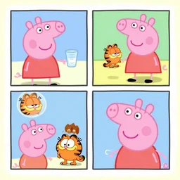 peppa pig in a garfield comic strip