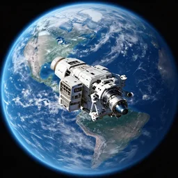 spaceship landing on earth
