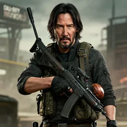 Keanu Reeves in Call of duty war zone 4K quality super realistic