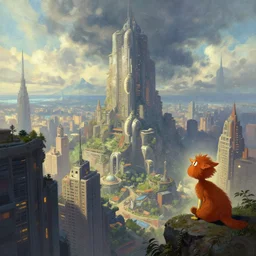 great city outside of time, a sci-fi digital painting by Greg Rutkowski and James Gurney, trending on Artstation