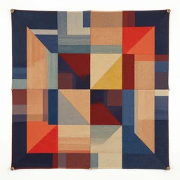 geometric textile art in the style of anni albers