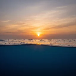 a sunset under the sea