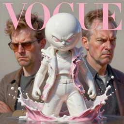 3 d, angry marble statue fashion model, splashes, liquid white and pink metal, sun, vogue cover style, poster art, high detail, intricate oil painting, multiple exposure, stanley kubrick mood, hyperrealism, 3 d, by tooth wu and wlop and beeple and greg rutkowski