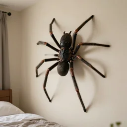 a hypnogogic hallucination of an enormous spider running up a bedroom wall