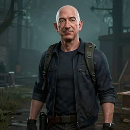 Screenshot of Jeff Bezos as a survivor in Dead By Daylight