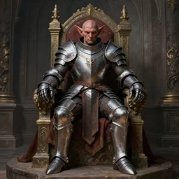 full body painting of an kobold paladin, alone in a throne room, wearing full metal plate mail, d & d, by peter mohrbacher, by michael cheval, by boris vallejo, highly detailed, 8 k