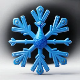 peacock as a snowflake, 3 d model, blue, black background