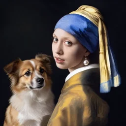 girl with a pearl earring but as a dog