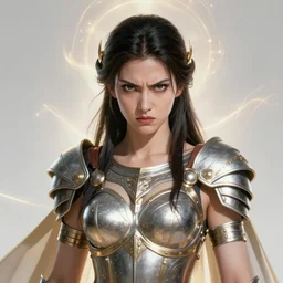 The Godess Hera looking angry, detailed armor, portrait radiating a glowing aura, highly detailed, digital painting, artstation, concept art, smooth, sharp focus, beautiful face, symmetric face, enchanted, official fanart, behance, HD, artstation, blue and yellow theme, by Jesper Ejsing and RHADS and Makoto Shinkai and Lois van baarle and Ilya Kuvshinov and Ross Tran