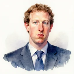 sad mark zuckerberg, watercolor