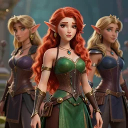 beautiful redhead elf, clash royal style characters, unreal engine 5, octane render, detailed, cinematografic, cinema 4 d