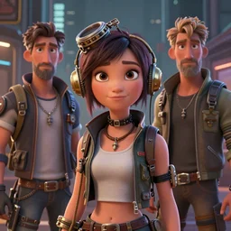 lofi steampunk portrait pixar style by Lita Cabellut and Stanley Artgerm and Tom Bagshaw