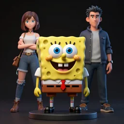 spongebob figurine, by tom bagshaw and ilya kuvshinov, rtx rendering, octane render 1 2 8 k, maya, extreme high intricate details by wlop, digital anime art by ross tran, medium shot, composition by sana takeda, dramatic lighting by greg rutkowski