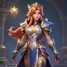 Caitlyn from League of Legends as a star guardian, 3d render, 8k resolution, octane render