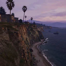 cliff side at dusk, gta 5