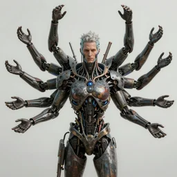 a person with four arms fantasy art portrait, ultra realistic, cinematic, wide angle, intricate details, cyborg, highly detailed by boris vallejo, scott roberston, marco plouffe, neville page, aaron horkey, wayne barlowe, craig mullins, roberto ferri, hajime sorayama