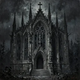 a painting of one piece, an ultrafine detailed painting by seb mckinnon, featured on cgsociety, gothic art, darksynth, dark and mysterious, ominous vibe