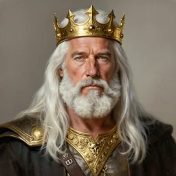 white haired arnold schwarzenegger with a beard as conan the barbarian, wearing a gold crown, 1 9 8 5, intricate, elegant, highly detailed, centered, digital painting, artstation, concept art, smooth, sharp focus, illustration, artgerm, tomasz alen kopera, peter mohrbacher, donato giancola, joseph christian leyendecker, wlop, frank frazetta