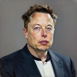 painting of elon musk in the style of ryan gajda