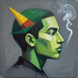 Rasta Marijuana Smoke profile picture by Sachin Teng, asymmetrical, Organic Painting , Matte Painting,  geometric shapes, hard edges, graffiti, street art:2 by Sachin Teng:4