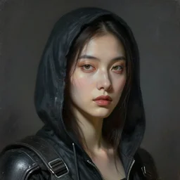 Portrait of a futurism cyberpunk assassin, by Jeremy Mann