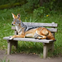a bench made from a jackal