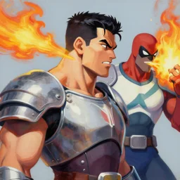 greg manchess portrait painting of partially armored m bison from street fighter spitting fire as overwatch character, medium shot, asymmetrical, profile picture, organic painting, sunny day, matte painting, bold shapes, hard edges, street art, trending on artstation, by huang guangjian and gil elvgren and gerald brom