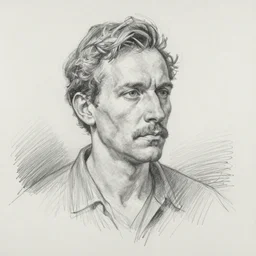 satyr by mark blanton, pencil black and white sketch