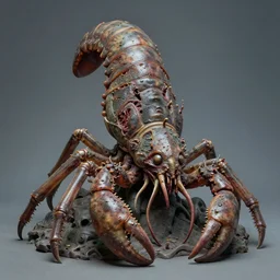 airbrushed vivisected maxilliped crustacean tiered and ancient attacking awful crawling statue grotesque creature by kelly freas, alex ross, basil gogol fine art masterpiece baked at 3 0 0 f, matte painting, cold lighting, aged with sunlight, award winning horror, photorealistic render, cinematic