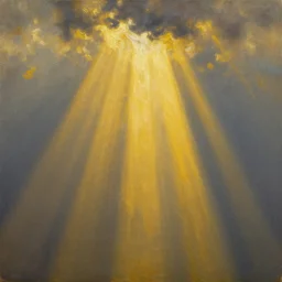 golden rays, oil painting