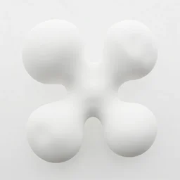 floating, large white abstract blob shapes by daniel arsham, smooth, all white features on a white background