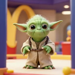 Yoda trapped in a McDonald's PlayPlace