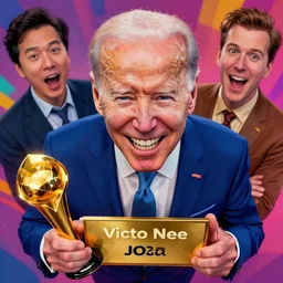 candid portrait of joe biden, scary smiling down from above, artstation winner by victo ngai, kilian eng and by jake parker vibrant colors, winning - award masterpiece, fantastically gaudy, aesthetic octane render, 8 k hd resolution