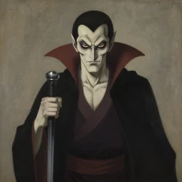 an evil vampire. painting, classical, drab, ayami kojima, yoshitaka amano