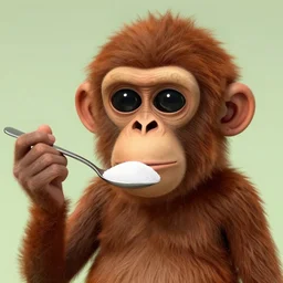 bored ape holding a spoon full or sugar up to his face