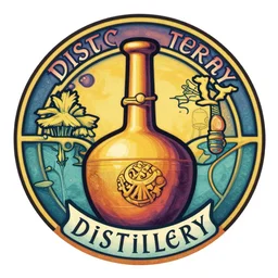 distillery logo, art nouveau, vibrant