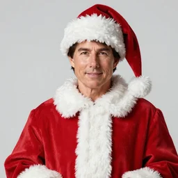 Tom Cruise dressed up as Santa Claus