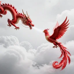 A red dragon as a phoenix flying while breathing out a massive fire, epic, highly detailed, close-up, fantasy art, dragon art, in the style of greg rutkowski, illustration, epic, fantasy, intricate, hyper detailed, artstation, concept art, smooth, sharp focus, ray tracing