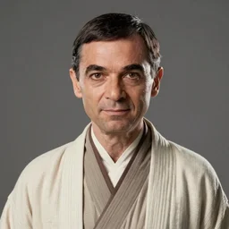 mr. bean female, jedi master, wearing the traditional jedi robe, beautiful and uniquely odd looking, detailed symmetrical close up portrait, intricate complexity, in the style of artgerm and ilya kuvshinov, magic the gathering, star wars art