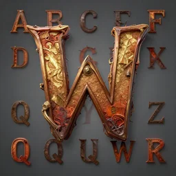 full alphabet in war propaganda font