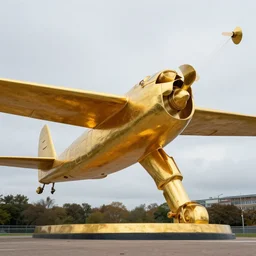 bomber harris statue made out of gold, ultra high detail, photorealistic, 8 k