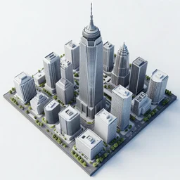 top-down bird's eye photo of a city diorama.