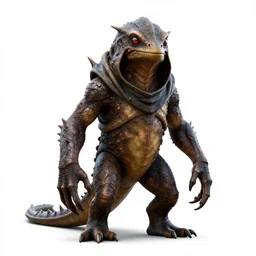 hooded swamp creature, high detail digital art, full body, standing, isolated on a pure white background, centered, whole figure in frame, sharp focus, studio lighting