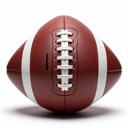 lacquered american football, high detail macro photography, isolated on a pure white background, centered, entire object in frame, sharp focus, soft studio lighting