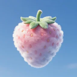 clouds in the shape of a strawberry