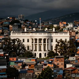 the White House surrounded by favelas