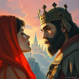 the goodbye my love i left my fate to the king. highly detailed digital painting, watercolor, soviet realism, engraving, artstation, concept art, smooth, sharp focus, vivid grunge, manga illustration, unreal engine 5, 8, art by bilibin and kilian eng and kuvshinov and malevich and mucha