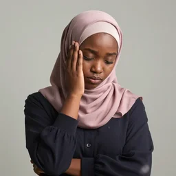 sad muslim black woman,