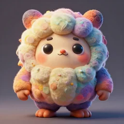 cuddly colourful caricature - 3 d vfx art - of fluff puffer, art style by zdzisaw beksinski, tadanori yoko & hsiao - ron cheng, character concept art, unreal engine render, digital illustration, sharp, intricate detail, volumetric light, ray tracing, soft light, claymation style, symmetric, acrylic on canvas, pinterest, artstation